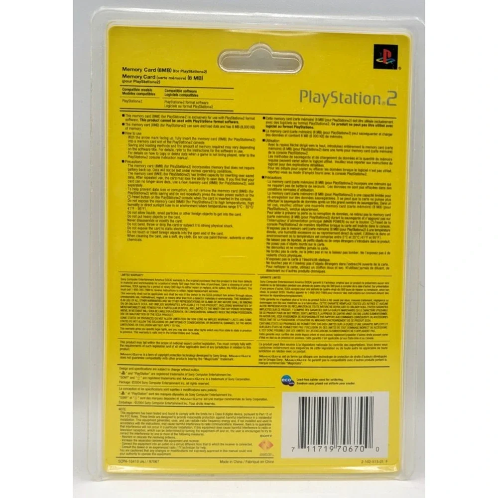 PS2 PlayStation 2 Sony Memory Cards 8MB SEALED ISLAND BLUE CARD ONLY